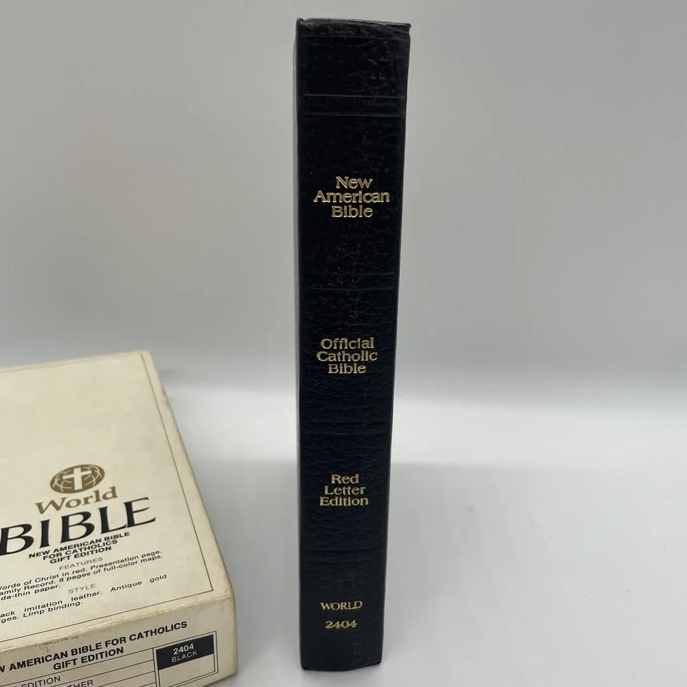 NIB Vintage‎ World Bible NEW AMERICAN NAB Catholic 2404 Red Letter Index Tabs